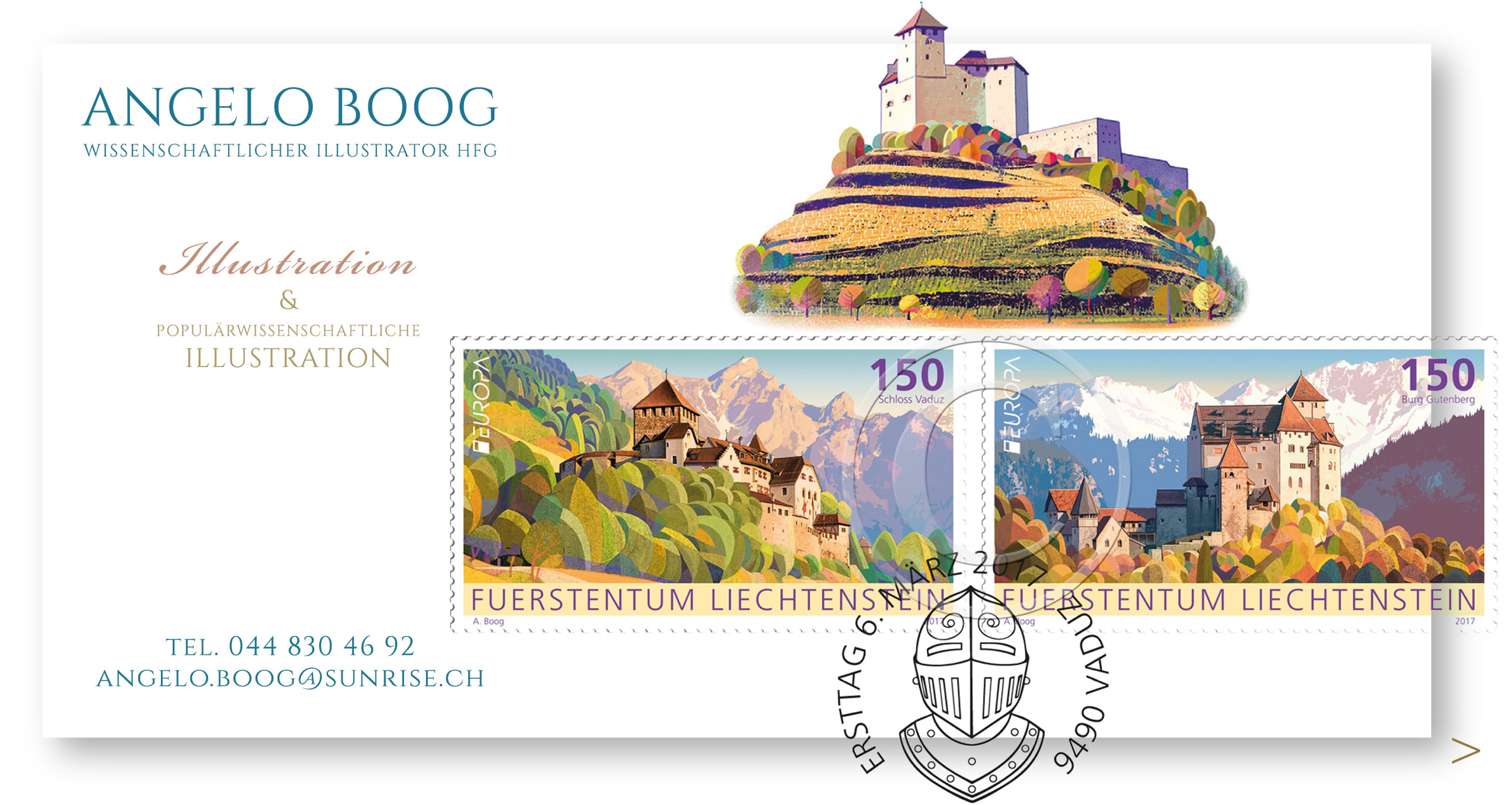 Illustration Philatelie Liechtenstein Vignette 